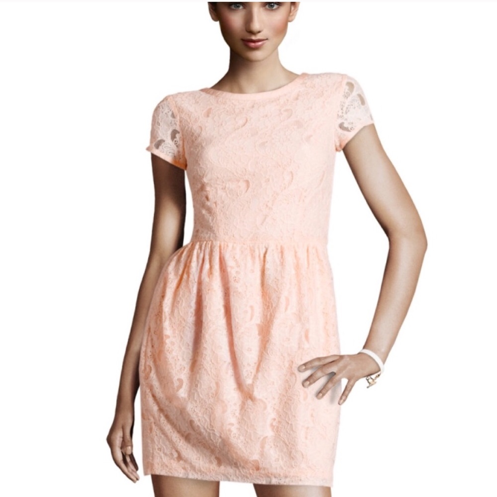 H&M peachy pink lace dress
